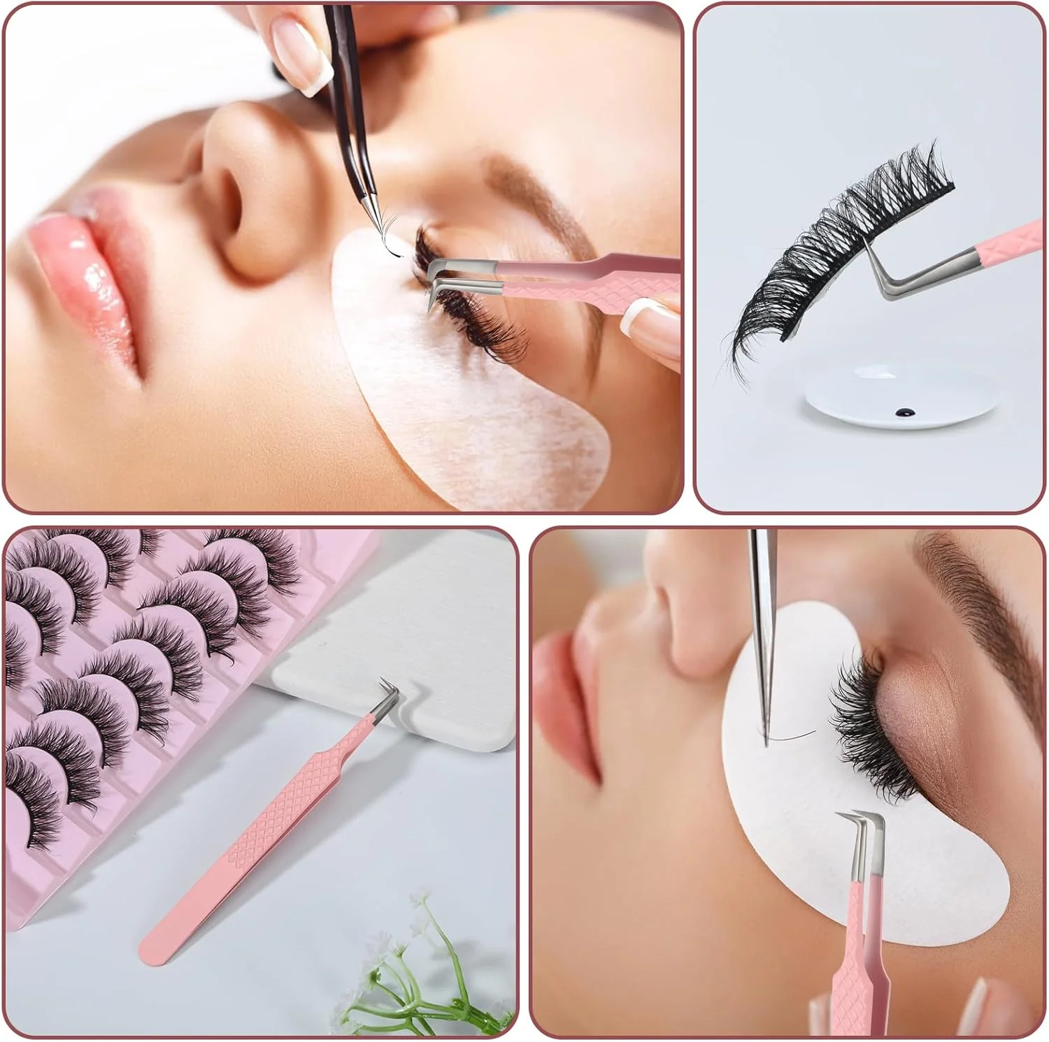 1PC 帯電防止精密ファイバーチップピンセットまつげエクステンション眉毛セットステンレス鋼美容精密ピンセットメイクアップツール