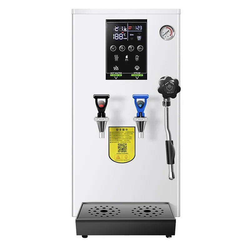 

commercial automatic double boiler hot and cold steam boiling water integrated milk frother machine
