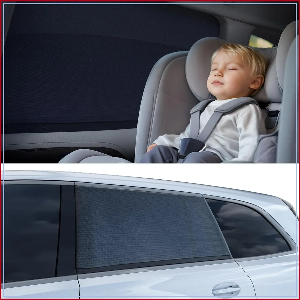 

UV-Blocker Car Window Shades 99% UV Protection, Fit SUV/Sedan/Minivan, Roll Windows Down Privacy Safe