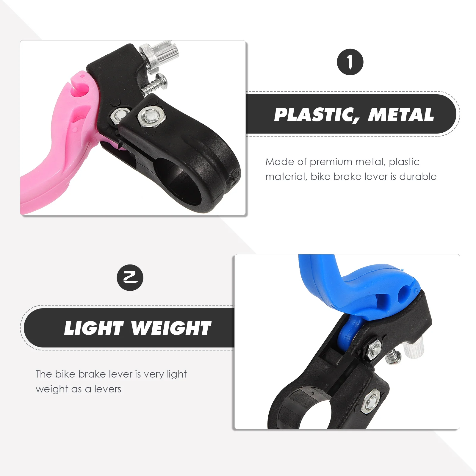 

2Pairs Bicycle Brake Levers Durable Premium Metal Plastic Lightweight Wear-Resistant Safe Emergency Braking Replacement