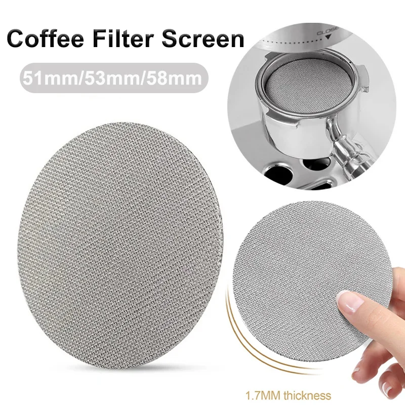 51/53/58mm Coffee Filter Screen Heat Resistant Reusable Stainless Steel Mesh Portafilter Espresso Puck Screen Coffee Accessories