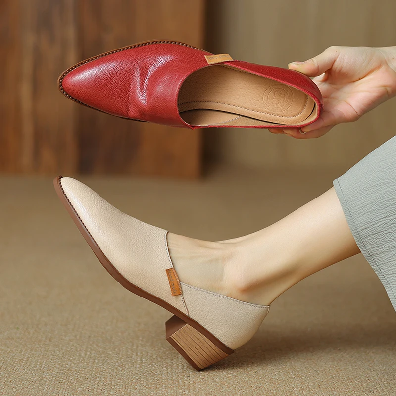 2026 new spring autumn women pumps natural leather 22-25.5cm soft sheepskin+pigskin pointed toe high heel women shoes fashion