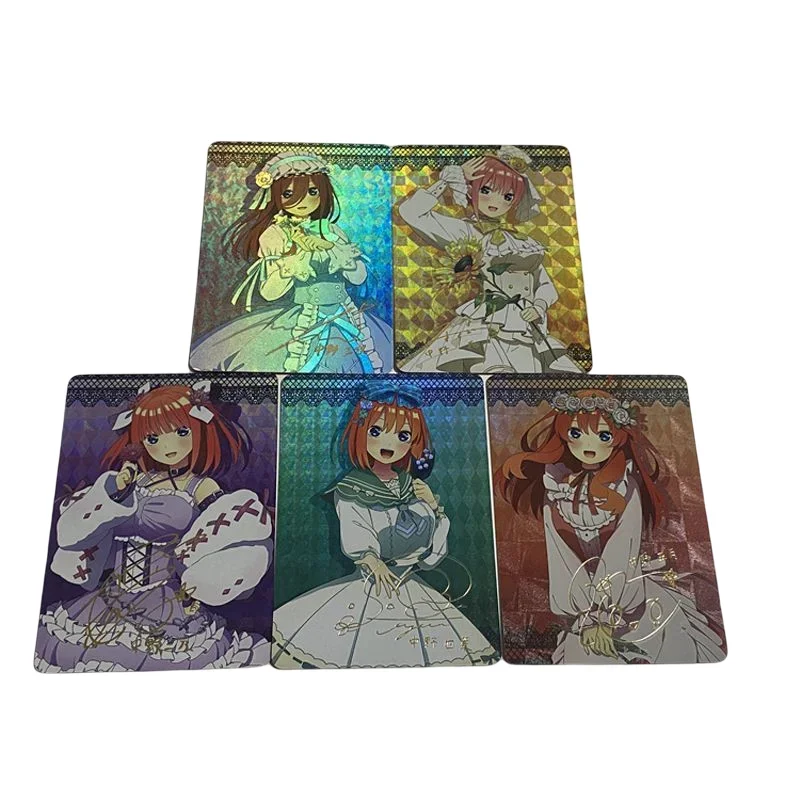 

5Pcs/set The Quintessential Quintuplets Refractive Flash Card Signature Card Nakano Miku Kawaii Anime Collection Card Gifts Toys