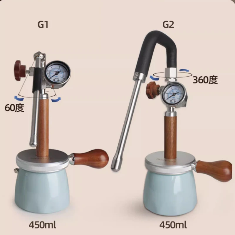 for Coffee Cappuccino Pneumatic 4bar Milk Frother Pneumatic Coffee Machine Steam Milk Frother Outdoor Travel Steam Milk Foam Pot