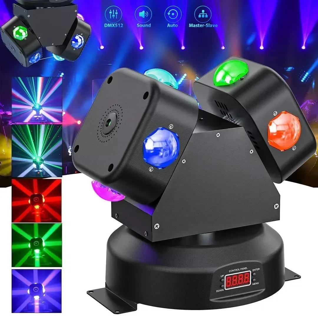 DJ Lights Beam Moving Head Light 8X15W RGBW White Strobe Red&Green Laser Stage Lighting Disco Night Club Lamp