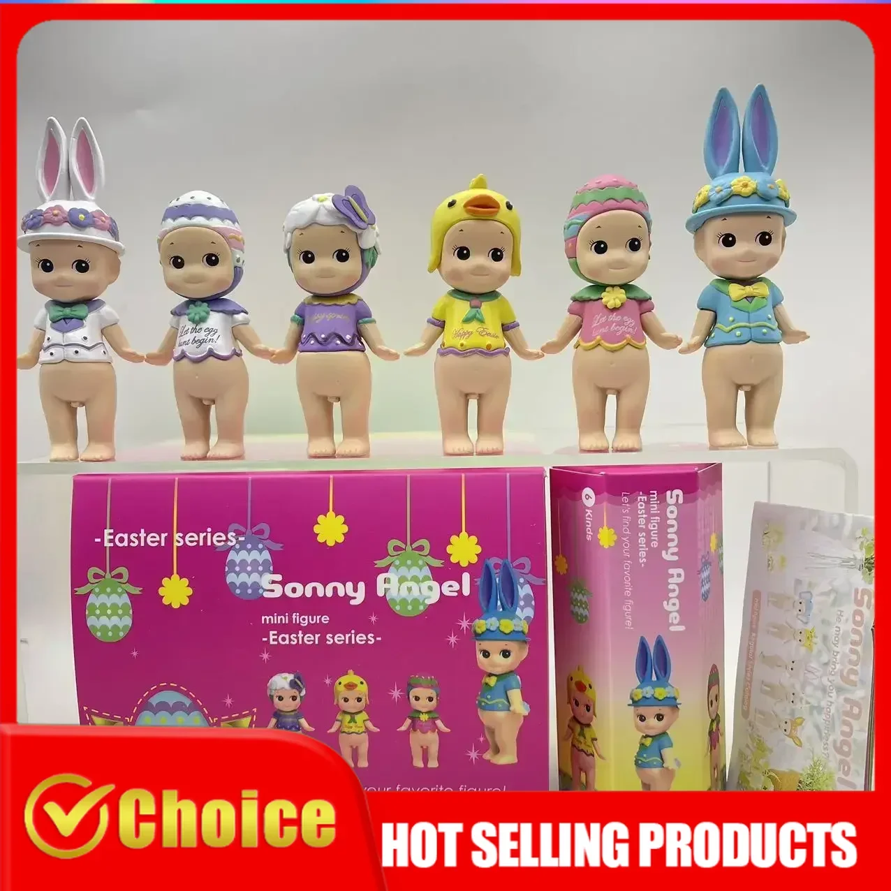 

6Pcs Easter Series Sonny Angel Mini Kawaii Figures Mystery Blind Box Toy Collection Cute Table Decor Surprise Gift for Birthday