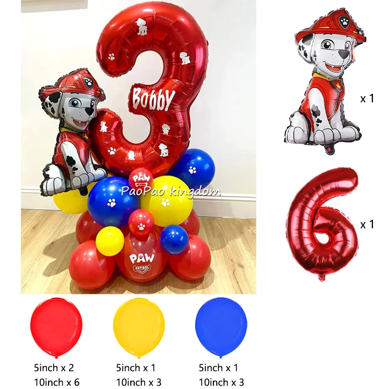 Paw Patrol Hunde-Charakter Folienballons Kindergeburtstag Partydekoration Jungen Mädchen Partyzubehör Globos – Detail 6