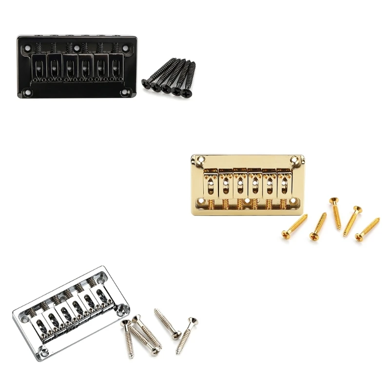 

Electric Guitar Bridge Tailpiece with Screws Hardtail Bridge Top Loading Saddles Tailpiece Musical Instrument Accessories