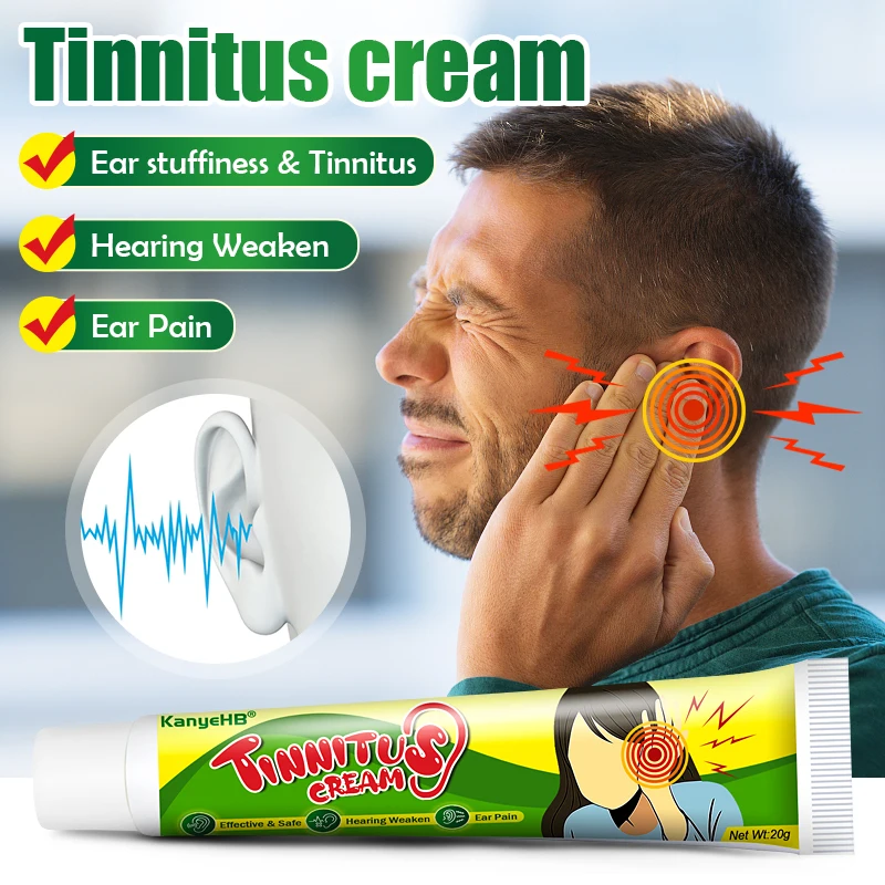 1pcs Tinnitus Treatment Ointment Headache Deaf Improve Ear Pain Relief Medical Herbal Cream Protect Ear Hearing Body Care G021