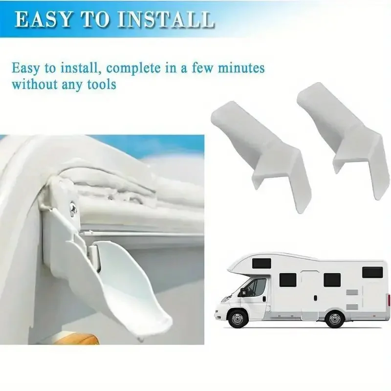 

2PC ABS RV Gutter Spout Extensions Easy Installation RV Roof Gutters & Downspouts Internal Drainage Channels For Caravan Awning