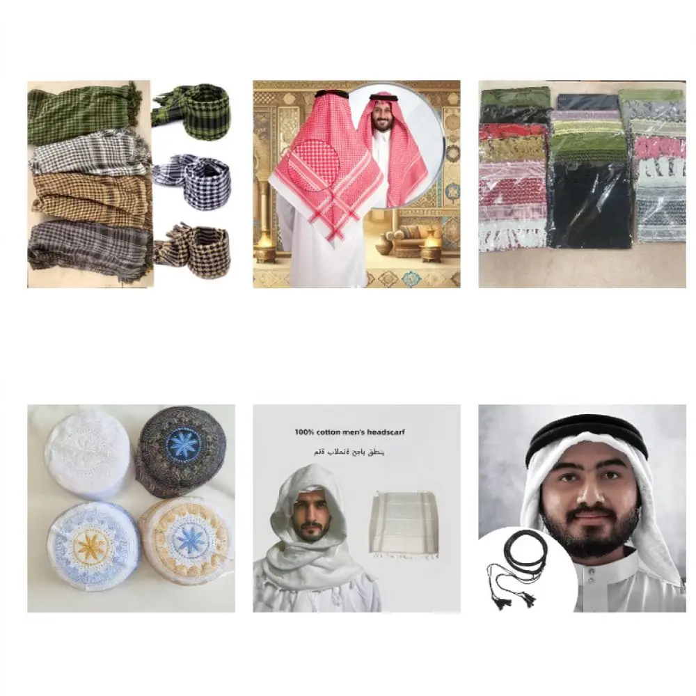 Outdoor Tactical Shemagh Scarf Houndstooth Print With Tassels Breathable Polyester Head Wrap Camping Hiking Neck Scarf