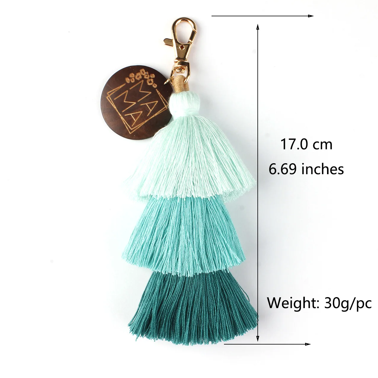 Mother Day Gift 3 Layers Cotton Tassel Keychains for Women Macrame Key Rings Bag Keychain