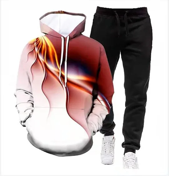 3D Bandana Printed Hoodie + Pants Suit Cool Men/Women 2 Pcs Sportwear Tracksuit Set Autumn and Winter Men's Clothing