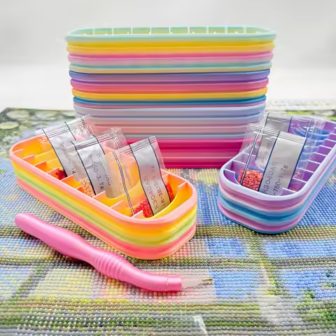 10-Hole Diamond Painting Storage Organizer Box &ndash; Includes Diamond Pen &amp;Storage Bags,Essential Accessory for Crafters&amp;Enthusiasts