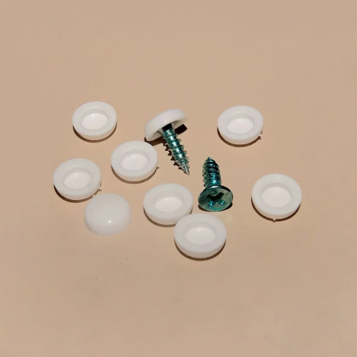 White Plastic Circular Protective Cover Countersunk Self Tapping Screw Decorative Cap M4