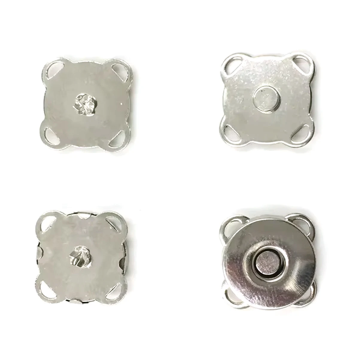 

Магнитные застежки-замки для сумок, DIY, в форме сливы, серебристые, 15x15 мм, 100 комплектов