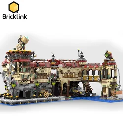 Bricklink Ideas Steam-Punk City Medieval Castle Steam Powered Science House MOC-121751 Set Building Blocks Toys Children Gift