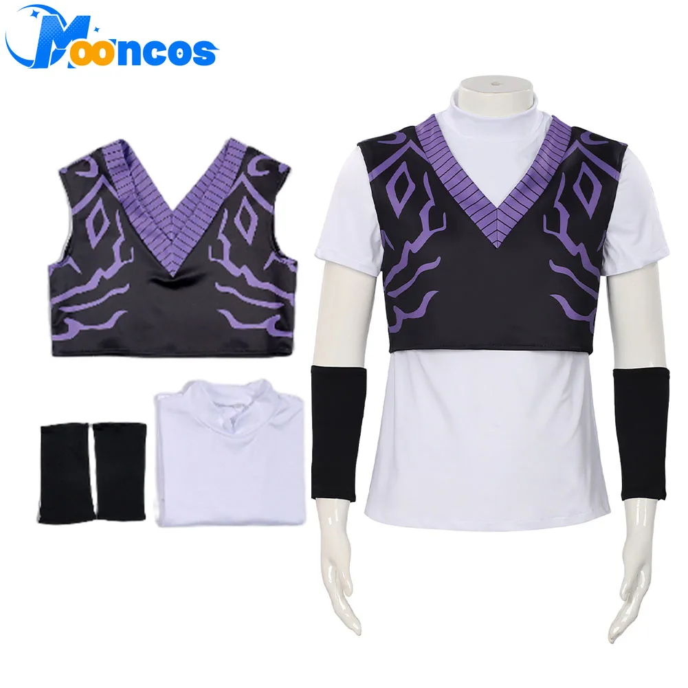 سر تأثيري سترة Kpop شيطان الصيادين زي الأرجواني سترة قميص واقي المعصم للرجال فانتازيا هالوين كرنفال حفلة البدلة