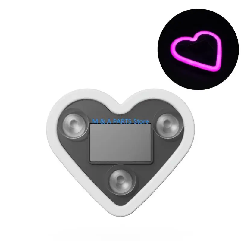 U1JF 1pc/2pcs Solar Heart Shaped Car Light Auto Window Decorative LED With Adjustable Colors And Suction Mount