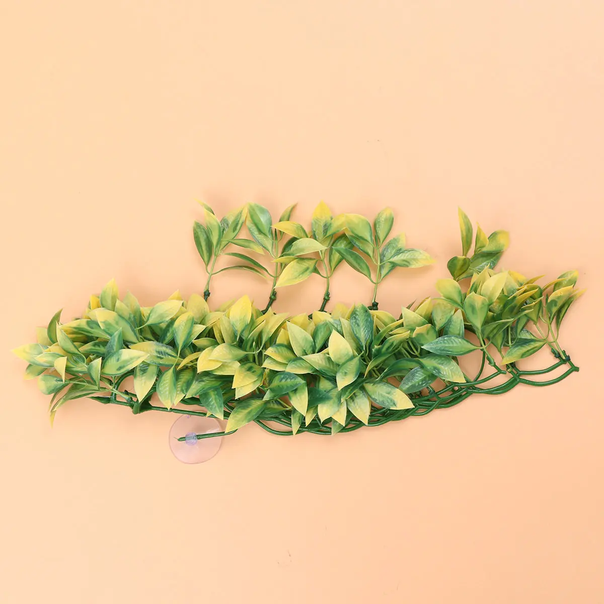 1Pair Green Artificial Vine Leaves Decorative Garland DIY Rattan Creeper Vine Suction Cup for Balcony Cage Pet Nest