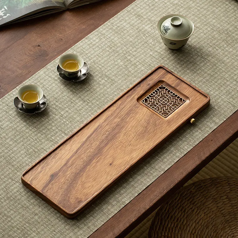 Black Walnut Wood Storage Tray Handmade Simplicity Decorative Coffee Table Teacup Trays Modern Chinese Small Dry Foaming Table