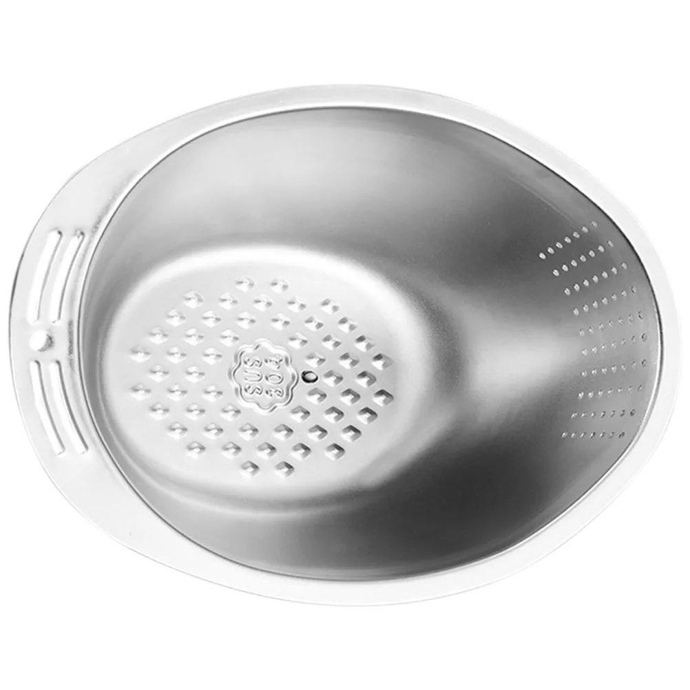 

Stainless Steel Drain Basin Rice Washer Draining Basket Strainer Bowl Kitchen Fruit Vegetable Wash Metal