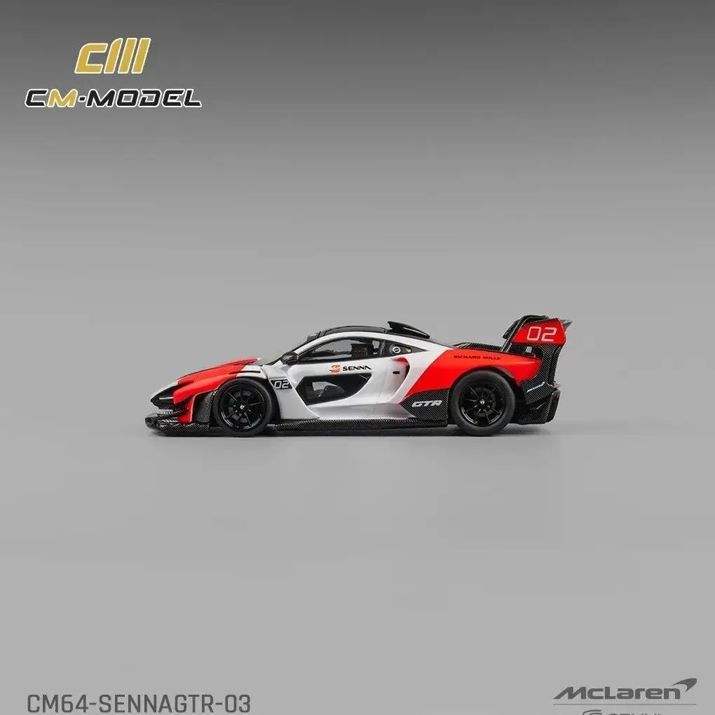 CM 모델 1:64 McLaren SennaGTR 레드 및 화이트 말보로 합금 컬렉션 자동차 모델