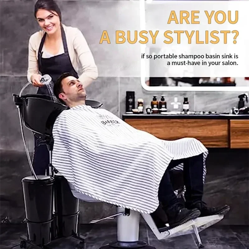 

DurableConvenient Shampoo Basin Mobile Electric Basin, Shampoo Basin Hair Salon Vertical Double Bucket Large Capacity Shampoo Ba