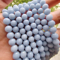 6/8/10mm AAA Blue Angelite Natural Stone Beads Round Loose Spacer Beads for Jewelry Making Supplies DIY Bracelets Accessories