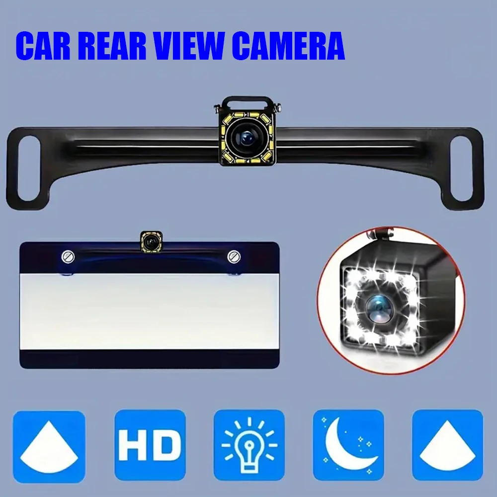 سيارة الرؤية الخلفية كاميرا احتياطية لوحة ترخيص عكس 12 LED للرؤية الليلية لمراقبة عكس وقوف السيارات SUV لاقط شاحنة التخييم RV