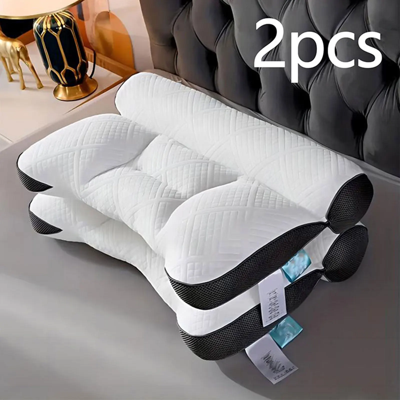 

2pcs sleep pillow core, anti-traction cervical protection pillow, ergonomic neck pillow, effectively improve sleep