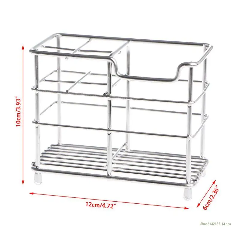 QX2E Toothbrush Holder Toiletries Toothpaste Stand Storage Rack Stainless S