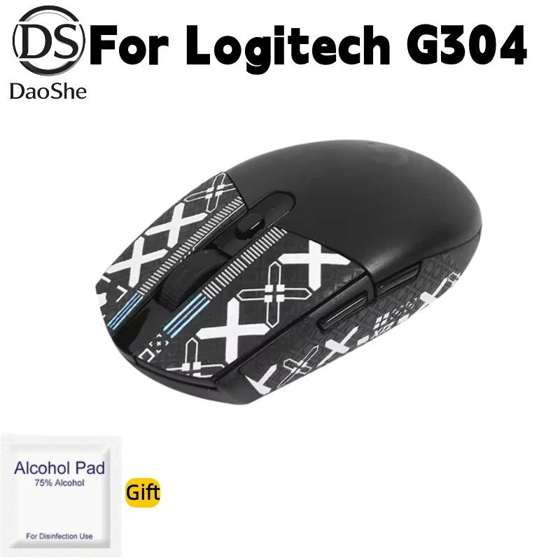 For Logitech G304, Gaming Mouse Anti Slip Grip Sticker Set Sweat Absorption Mouse Grip Tape + PTFE Mouse Skates Feet