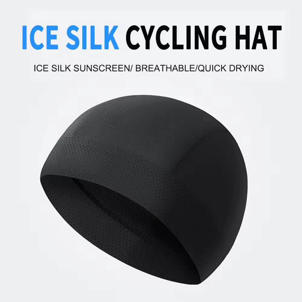 Outdoor Sports Cycling Hat Quick Drying Small Cap Motorcycle Ice Silk Breathable Hat Bike Helmet Liner Hat Running Skiing Headwe
