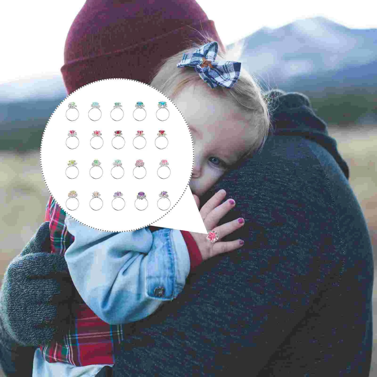 20 Pcs Artificial Children Imitation Diamond Ring The Toddler Rings Alloy Finger Jewelries