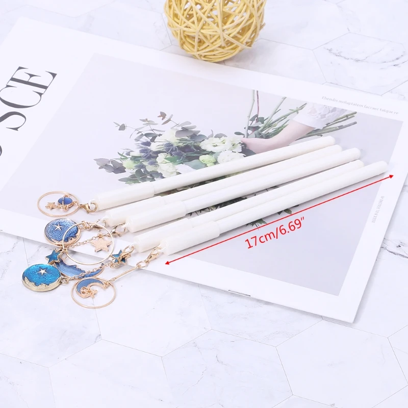 Y1UB Blue Starry for Sky Star Moon Pendant Gel Pen School Office Stationery Su