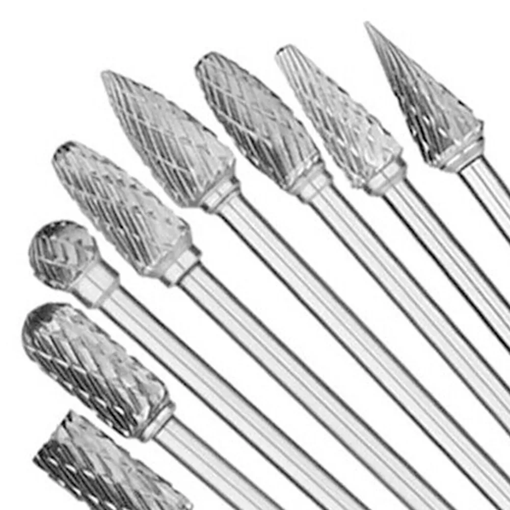 Set Rotary Burrs Replacement 1 8Inch 10Pcs 4 Inch Long Accessories Burrs Carbide Double Cut Rotary Solid For File