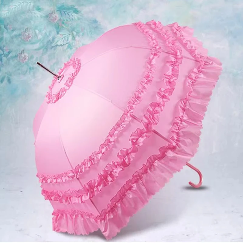 10pcs/lot Fashion Wedding Bridesmaid Umbrella Lolita Cosplay Umbrella for Ladies Girls