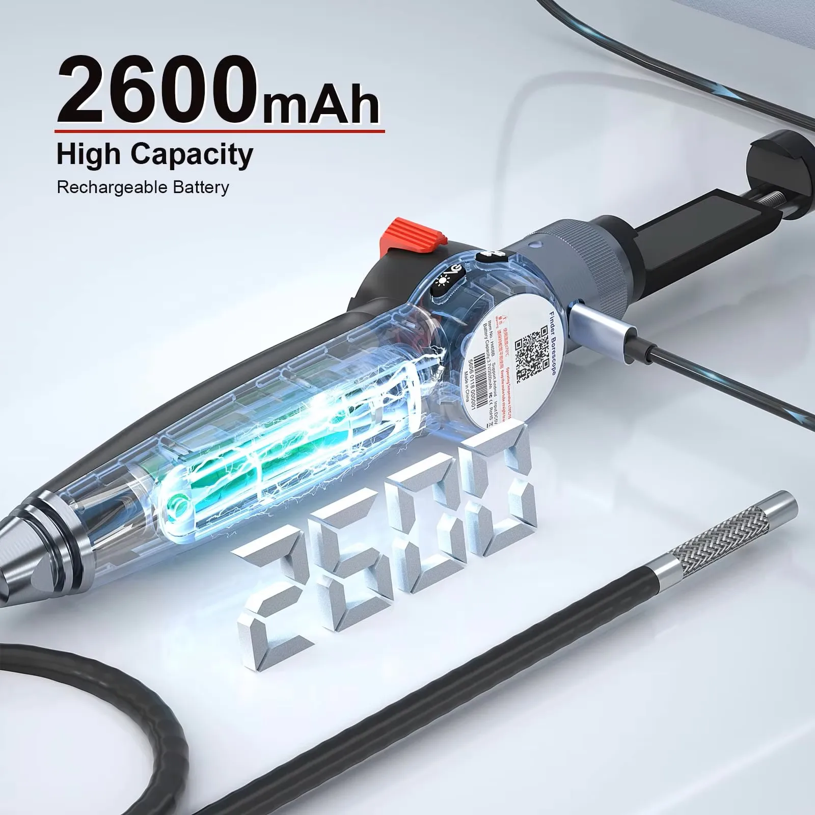 Ralcam 2-Way Articulating Borescope، كاميرا المنظار عالية الدقة 6.2 مم 1080 بكسل مع 6 مصابيح LED، كاميرا فحص صناعية لنظام IOS وAndroid