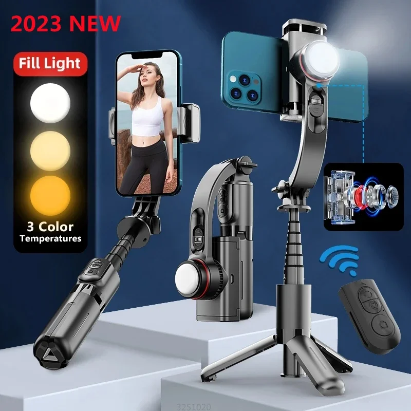 L18S Mobile Phone Holder Handheld Stabilizer Selfie Stick Mini Anti-Shake Steady Take For Cloud Top Selfie Artifact Support Live