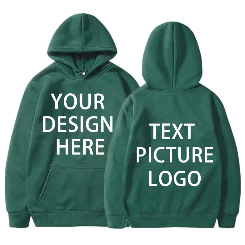 Custom Hoodie Solid Color Loose Hoodie Unisex Spring and Autumn Sports Hoodie Printed Logo Text Image Personalized Hoodie