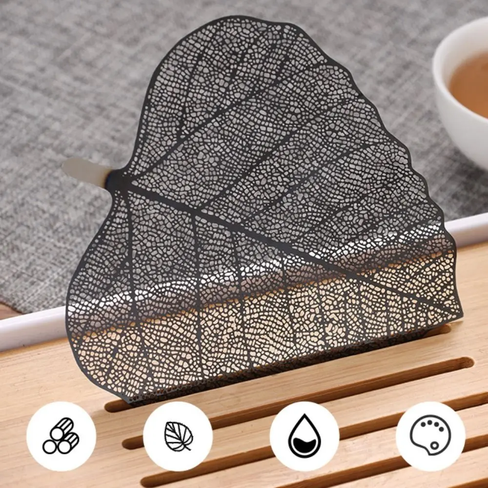 1 Pair Practical 304 Stainless Tea Infuser Hollow Out Leaf Shape Tea Strainer Fine Mesh Reusable Leaf Tea Filter Tea Brewing