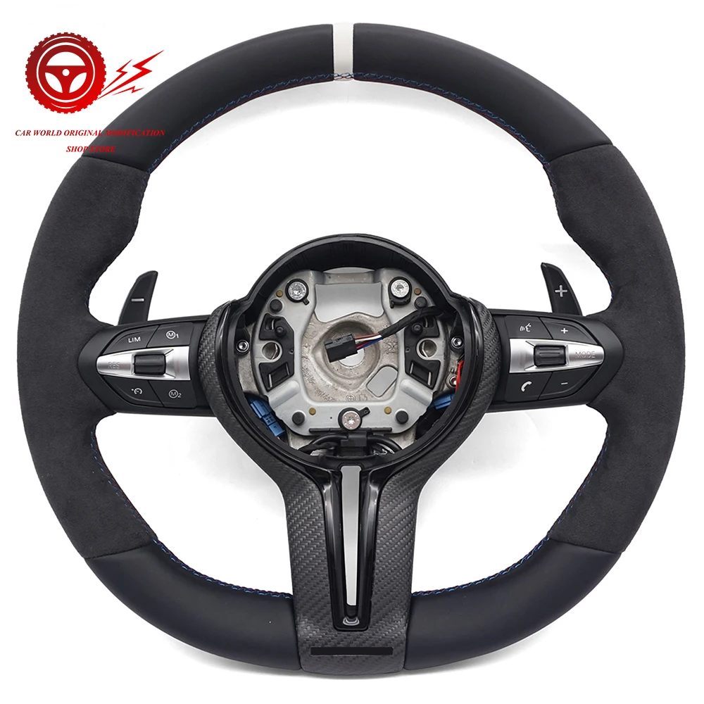 Half Suede Carbon Fibre Steering Wheel Assembly, For BMW F30 F32 F10 F20 F82 E46 E60 E90 M2 M3 M4 M5 M6 X3 X4