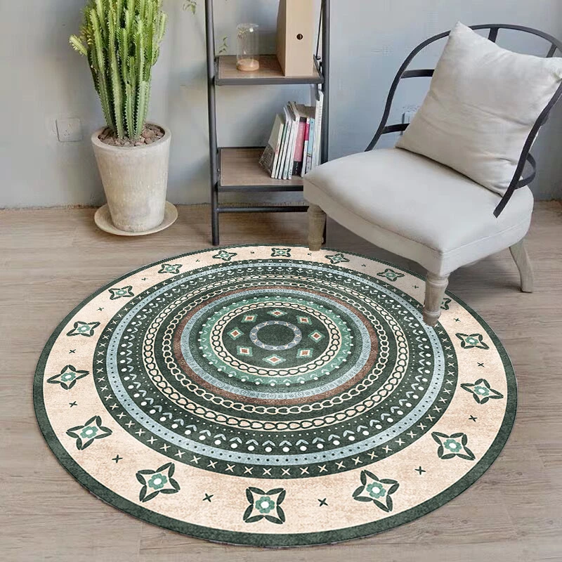 Tapis ronds nordiques de style marocain, tapis de chambre rétro, tapis de salon, grande surface, lea, tapis de sol lavables, non ald