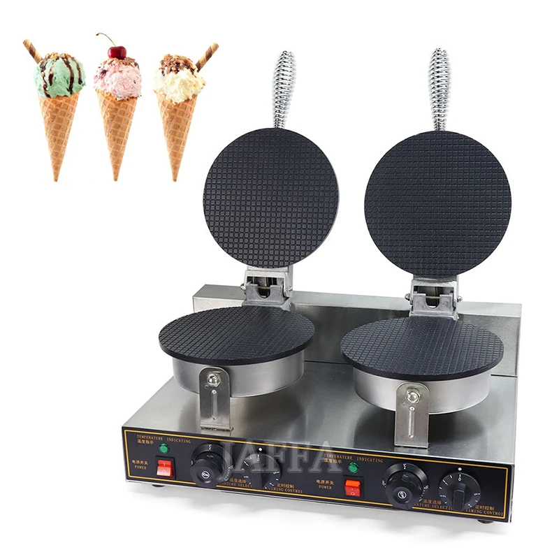 Double Bakers Snack Machines Commercial Electric Ice Cream Cone Waffle Maker Machine Egg Roll Maker Machine