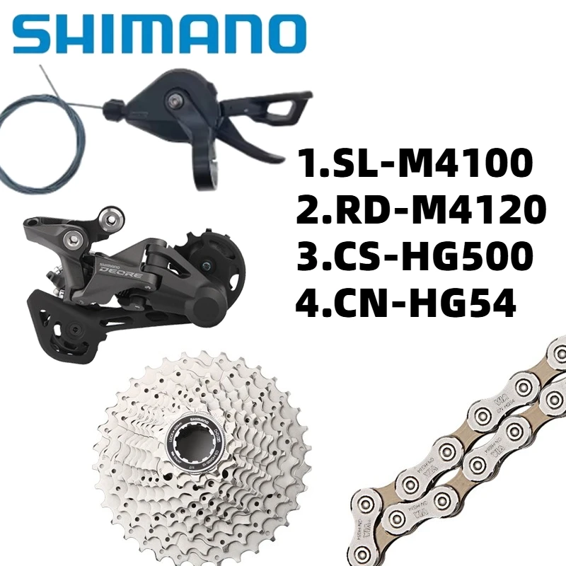 Shimano DEORE M4100 Groupset SL-M4100 Right 1x10S 10S RD-M4120 Rear Derailleur CN-HG54 Chain 11-34T Cassette For Mountain Bike