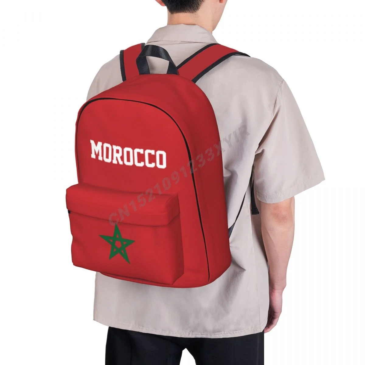 Unisex Backpack Morocco Flag Moroccan Stitch Schoolbag Messenger Bag Case Laptop Travel Bag Mochila Gift