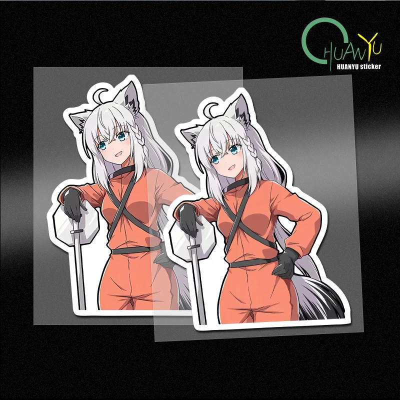 

Peeking Shirakami Fubuki Cartoon Girls Attractive Wall Stickers Light Switch Decal Chibi Creative Murals