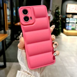 Soft Silicone TPU Down Jacket Case For Motorola Edge 40 30 Pro Neo For Moto G84 G54 Power G45 G64 G64Y G34 X40 Candy Color Case