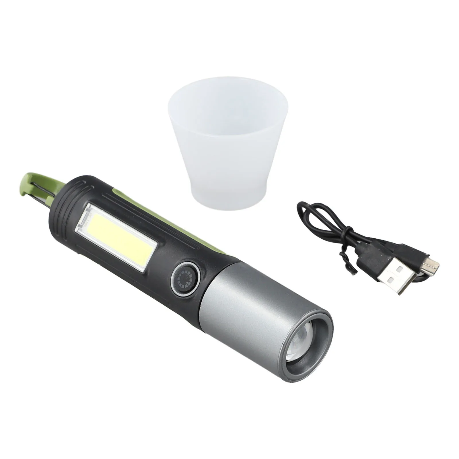 Adjustable for zoom Flashlight Keychain Type-C Charging 170*33mm LED for mini Lamp Battery-Free Operation COB Side Light